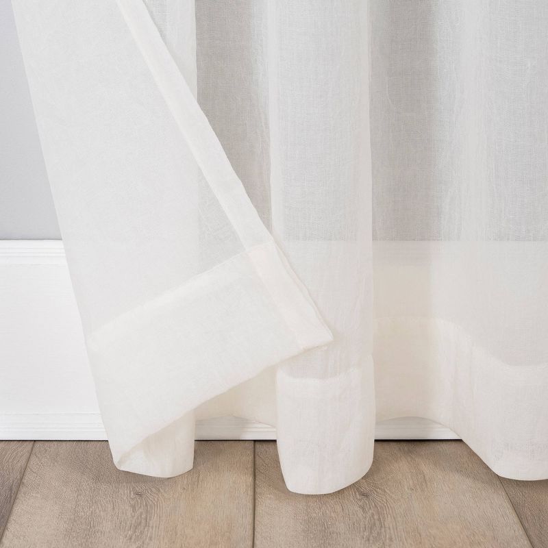 No. 918 Sheer Avril Crushed Texture Rod Pocket Curtain Panel, 4 of 13