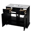 NicBex 36" Bathroom Vanity with Sink, Bathroom Storage Cabinet, 2 Drawers and 2 Spacious Cabinets with Shelf for Bathroom, Black - 4 of 4