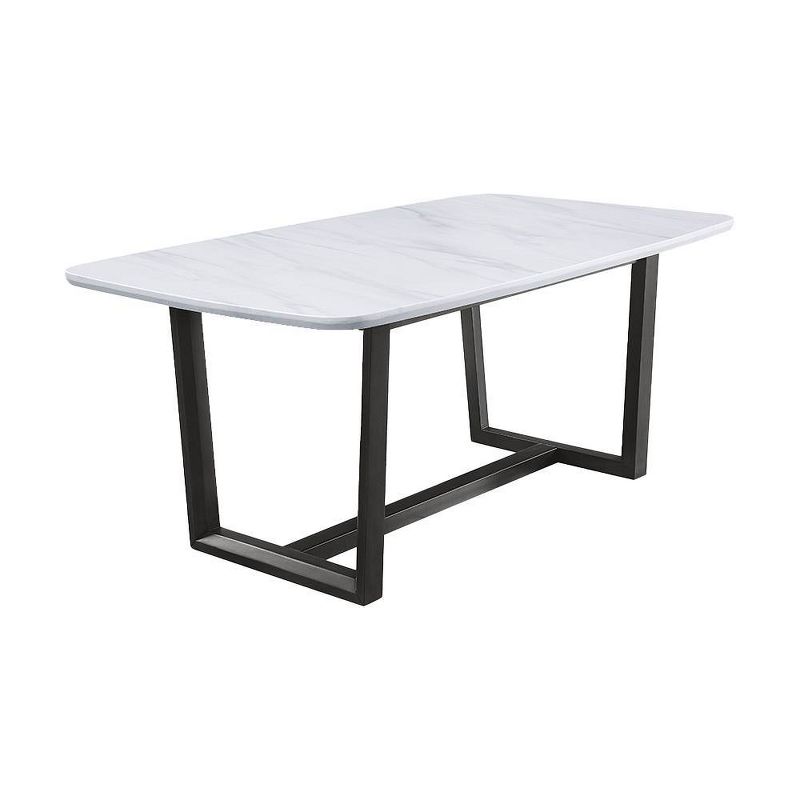 72&#34; Madan Dining Table - Marble/Weathered Gray Finish - Acme Furniture, 3 of 8