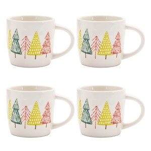 Ceramic Pine Tree Print Mug (Set of 4) - 1 of 3