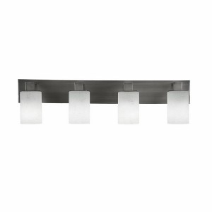 Toltec Lighting Apollo 2 - Light Vanity in  Graphite with 4" White Muslin Shade - 1 of 1