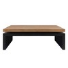 HDZNVF Modern Industrial Coffee Table, Two Tone Wood Center Table With Floating Top Design - 4 of 4