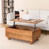 MH London Flintoff Rectangle Solid Wood Coffee Table with Storage For Living Room - 2 of 4