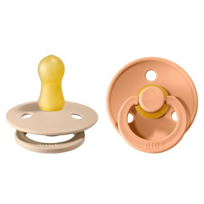 Image of Bibs Colour Latex Pacifier - 0-6 Months - Size 1 - 2pk - Vanilla/Peach