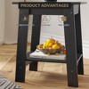 End Table, Narrow Side Table with 2 Tier Storage Shelf, Small Space Side Table for Farmhouse Bedroom, Studio Apartment, Entryway - 4 of 4