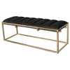 TiramisuBest Grey and Oak Tufted Bench, Grey Fabric Entryway Bench, 50.0"L x 18.0"W x 17.0"H - 4 of 4