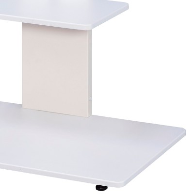 White Adjustable TV Stand with Mount and Shelves