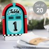 Big Dot of Happiness 50’s Sock Hop - 1950s Rock N Roll Party Double-Sided 5 x 7 inches Cards - Table Numbers - 1-20 - 2 of 4
