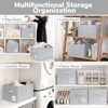 Aoibox 3 Pack Fabric Storage Baskets for Shelves Closet Organizer Bins Decorative Foldable Bin with Handles Grey - 4 of 4