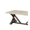 Rectangle Marble Coffee Table with Weathered Espresso Wood Base for Living Room or Lounge - 4 of 4