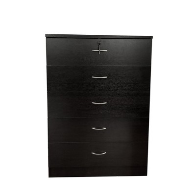 PAGED 5 Drawer Dresser Chest of Drawers Versatile Storage Cabinet with Metal handles and Metal Glide Rails for Living Room, Hallway, Office