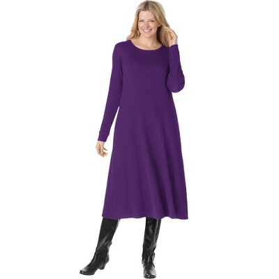 Woman Within Plus Size Petite Thermal Knit A-Line Dress