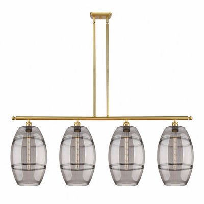 Vaz - 4 Light Stem Hung Island In Industrial Style-19 Inches Tall and 48.25 Inches Wide