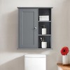 VANIRROR Bathroom Over The Toilet Storage Cabinet Wall Mounted Storage Cabinet Wooden Medicine Cabinets for Bathroom Laundry Room Kitchen (Grey) - 2 of 3