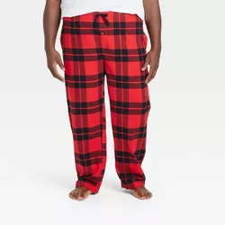 Men's Big & Tall Plaid Flannel Pajama Pants - Goodfellow & Co™ Red 3XL