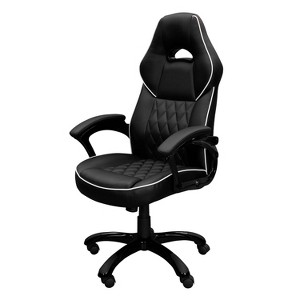 Okak High-Back Gaming Chair with Padded Seat and Back, Executive Office Chair with Metal Base and Wheels, Desk Chair for Study, Reading Room, Black - 1 of 4