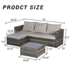 Minimalist 2-Pc Outdoor Sofa: L-Shaped Wicker Sectional + Ottoman Table – Space-Saving Design - 4 of 4