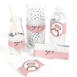 Big Dot of Happiness Bride Squad - DIY Party Supplies - Rose Gold Bridal Shower or Bachelorette Party DIY Wrapper Favors and Decorations - Set of 15