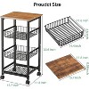 Fruit Basket Vegetable Stand for Kitchen Pantry, Pull Out Metal Wire Basket with Wood Top - 2 of 4