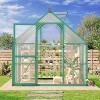 GustoWave 8 x 10 ft Greenhouse, Polycarbonate Walk-in Greenhouse with , Adjustable Roof Vent and Lockable Door, Green - 2 of 4