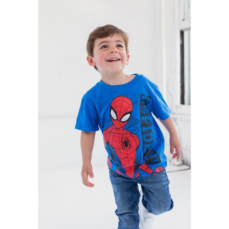 Marvel Spider-Man 4 Pack Pullover T-Shirts Toddler, 4 of 10