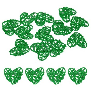Unique Bargains Heart Shaped Wicker Rattan Decorative DIY Crafts Balls 2.4 Inch 12 Pcs - 1 of 4