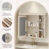 Wall Mounted Bathroom Storage Cabinet with Mirror, Wall Mounted Medicine Cabinet with Doors, 6 Open Shelves, White Storage Organizer -The Pop Home - 4 of 4