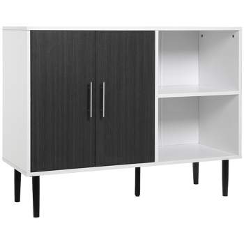 HOMCOM Buffet Cabinet, Storage Sideboard with Adjustable Shelf, Free Standing 2-Door Kitchen Cupboard for Living Room, Hallway, Gray