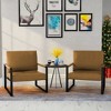 Hooseng Modern Accent Chair Set of 2, Armchairs with PU Leather Upholstery, Single Upholstered Sofa Chair, Ergonomic Lounge Living Room Chair for 2 - 4 of 4