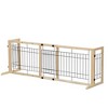 FURNIinspire Pet Crates and Houses,  Natural-finished Dog Fence, Indoor Safety Pet Fence for Doorways or Stairs, Adjustable, Brown, 71"*17.72"*21.06" - 3 of 4