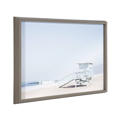 18" x 24" Blake Life Guard Tower by Caroline Mint Framed Printed Art Gray - Kate & Laurel All Things Decor