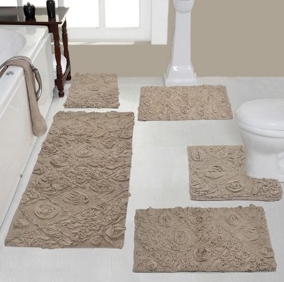 Modesto Collection Cotton Tufted Set of 5 Bath Rug Set - Home Weavers
