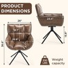 Beautyolove Dark Brown Faux Leather Upholstered Swivel Accent Chair Armchair Home Office Chair - 4 of 4