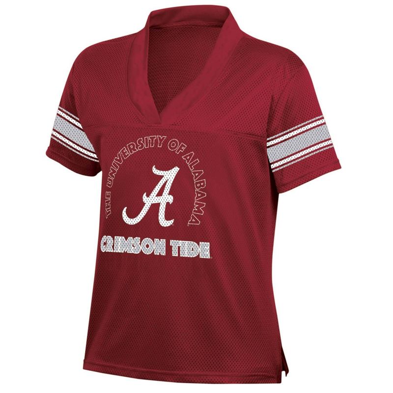NCAA Alabama Crimson Tide Women&#39;s Mesh Jersey T-Shirt, 1 of 4