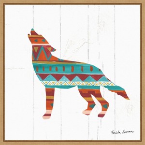 Amanti Art Southwestern Vibes VI Wolf by Farida Zaman Canvas Wall Art Print Framed 22-in. x 22-in. in Maple - 1 of 4