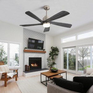 SKRAN 52 inch Ceiling Fan with Lights Remote Control, Smart Ceiling Fan Compatible with  APP and 3 Downrods for Bedroom Living Room Patio, Gray - 1 of 4