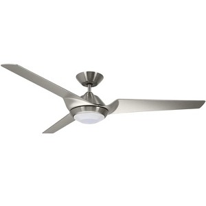 Luminance Kathy Ireland Home Sweep Eco 60" Ceiling Fan with Light Kit, Brushed Steel, 6-Speed Wall Control - 1 of 4