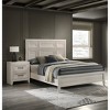 Vynxaria 1pc Contemporary Off-White 2-Drawer Nightstand, Wooden Furniture, Geometric Design, Metal Hand Pulls - 2 of 4