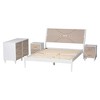 Baxton Studio Queen 4pc Louetta Carved Contrasting Bedroom Set White/Natural Brown - 3 of 4