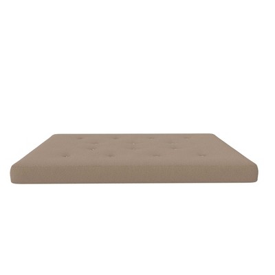 Full Tan Microfiber Innerspring Futon Mattress with Tufted Cover