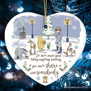 Excitement Means Little if Not Shared Ornament, Pooh and Friends Inspiring Quote Christmas Gift and Decor| OrnamentallyYou - 1 of 4