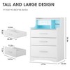 LED Nightstand with Charging Station & 3 Drawers, Bed Side Table Wood End Table - 2 of 4