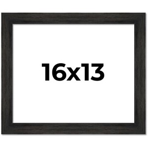 PosterPalooza | 16x13 Wide Barnwood Picture Frame, UV Acrylic, 6 Finishes - Grey, Brown, White, and Black - 1 of 4
