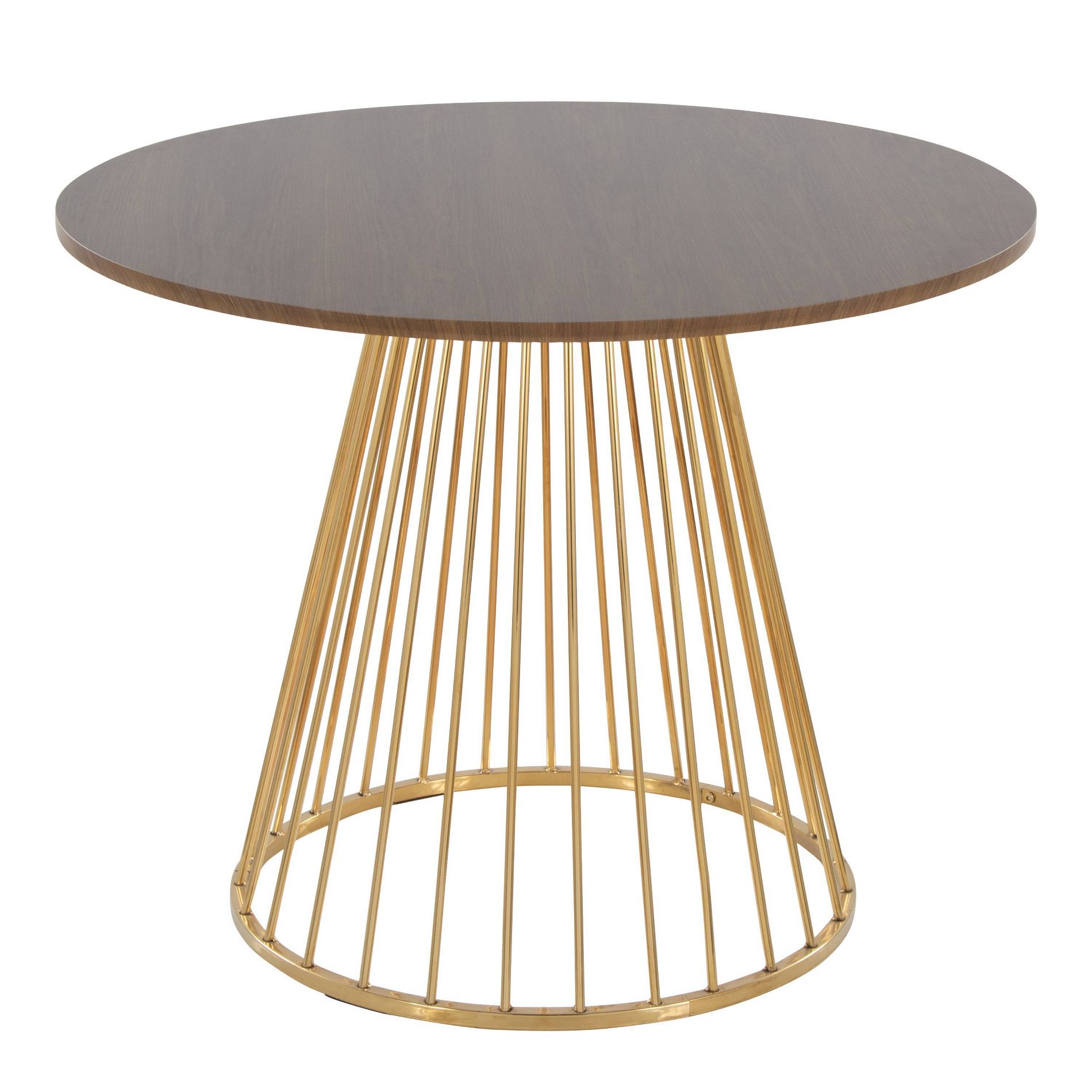 LumiSource Canary Wood Dining Table Gold/Walnut