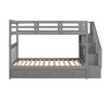 Whisen Twin-Over-Twin Bunk Bed, Bed Frame with Three Drawers, Stairway, Full-length Guardrail - 4 of 4