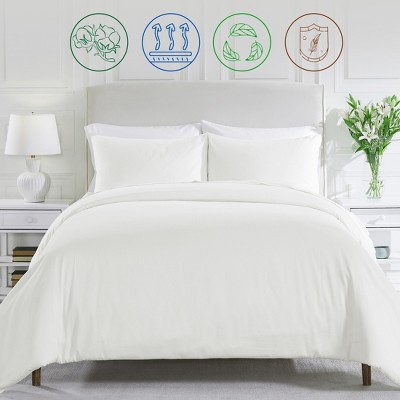 Ivory Queen 400 Thread Count Cotton Sateen Duvet Cover Set