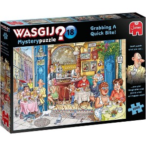 Jumbo Toys Wasgij 1,000 Piece Jigsaw Puzzle: Mystery 18 - Grabbing a Quick Bite - 27" x 19" - 1 of 4