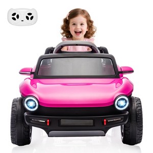 12V Ride on Car with Parental Remote Control, Electric Ride on Vehicle Toy for Kids, Toddler  Ride on Toy with LED Light & Music for Boys Girls - 1 of 4
