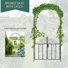 Gulches 7.5' Metal Garden Arch with Gate, Garden Arbor Trellis for Climbing Plants, Roses, Wedding Arch for Outdoor Garden, Lawn, Backyard, Black - 3 of 4