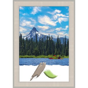 20"x30" Opening Size Cottage Wood Picture Frame Art White/Silver - Amanti Art: Acrylic Glazing, Sawtooth Back - 1 of 4